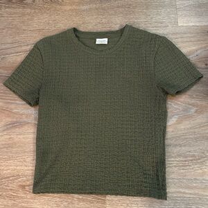 Abercrombie and Fitch Green Textured Tee